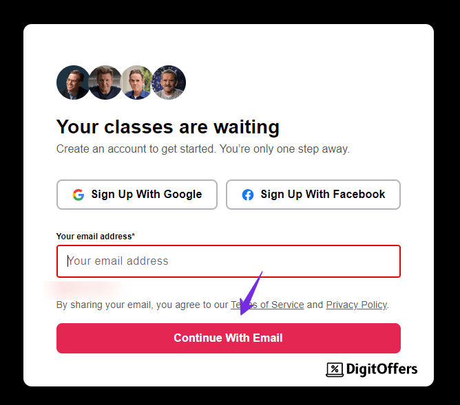 MasterClass Sign Up