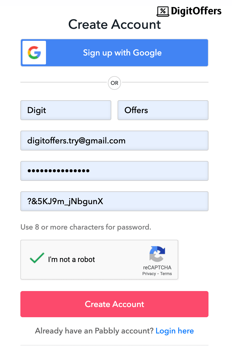 Pabbly Sign up