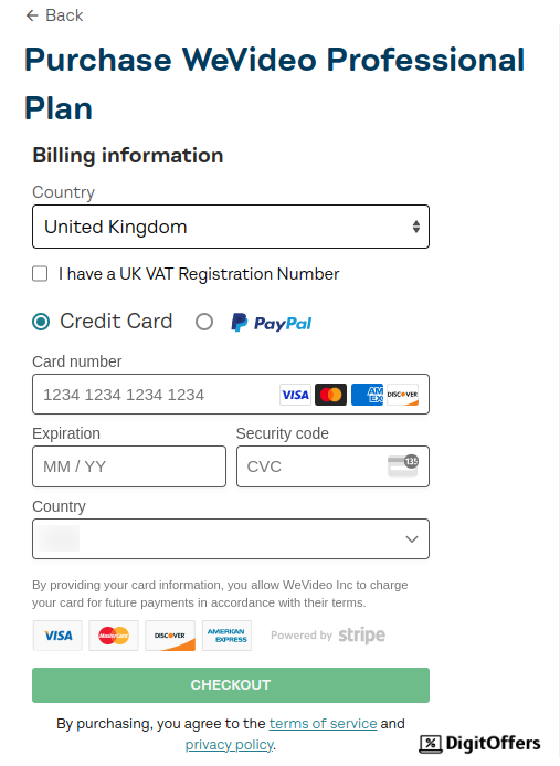 WeVideo Promo Code Checkout