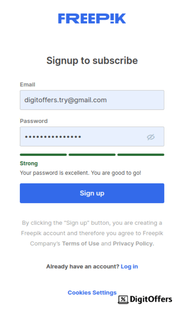 freepik sign up
